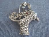 Basket of Flowers Vintage Brooch