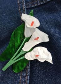 Beauty Blooms Brooch by Erstwilder - Vintage Style Lily Flower Brooch