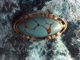 Bernard Instone Silver Enamel Brooch with Floral Frame - 1920s/ 1930s