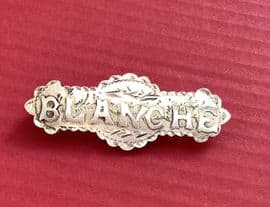 BLANCHE - Silver Name Brooch - Hallmarked Birmingham 1913