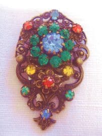 Bohemian Filigree Dress Clip with Floral Decoration - 1920 - 1930 (Sold)