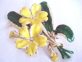Bold Primroses Brooch signed Exquisite (SOLD)