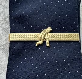 Bowls Tie Clip - Vintage Stratton Clip 1970s 22ct Gold Plated in Original Presentation Box