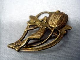 Bronze Flower Fairy Brooch in the Art Nouveau Style (SOLD)