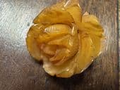 Carved Bakelite Pale Yellow Rose Brooch circa 1935 - 1940