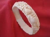 Celluloid Bangle in imitation Ivory circa 1930s - 1950s - Unusual with TULIPS! (SOLD)