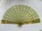Celluloid Fan from circa 1920s - lime and lemon colours - Interesting Early Plastic
