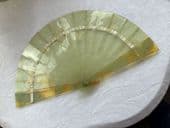Celluloid Fan from circa 1920s - lime and lemon colours - Interesting Early Plastic