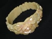 Celluloid Floral Bangle with Rose Detail Circa 1930's - 50's SOLD