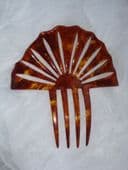 Celluloid Tortoiseshell Colour Haircomb - Art Deco 1920's/1930's (sold)