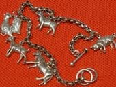 Charm of the Farm! Fun Silver Animal Charm Bracelet (Sold)