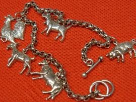 Charm of the Farm! Fun Silver Animal Charm Bracelet (Sold)