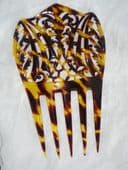 Chunky Celluloid Faux Tortoiseshell Haircomb Circa 1900- 1920 (sold)