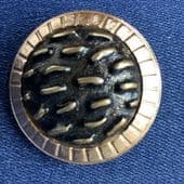 Circular Scarf Clip in Russian Gold Coloured Aluminium - Modernist Design 1960s