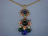 Designer Signed Necklace by Shakira Caine - 1990s Indian Mogul Style Pendant and Chain (Sold)
