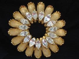 Diamante Gold Plated Brooch by Exquisite (SOLD)