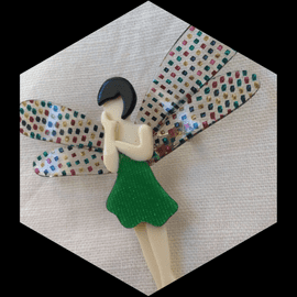 Dragonfly Fairy by Lea Stein in Green - (SOLD)