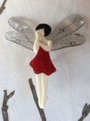 Dragonfly Fairy by Lea Stein - Red Sparkle Dress (SOLD)