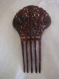 Edwardian Hair Comb - Dark Tortoiseshell Effect (SOLD)