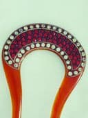 Edwardian Hair Comb set with Pink and White Jewels