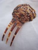 Edwardian to 1920s Dark Faux Tortoiseshell Hair Comb (SOLD)