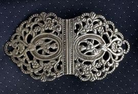 EPNS Double Buckle - Silver Plated with Horned Grotesque Figure Circa 1890 - 1900