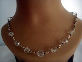 Faceted Crystal and Rolled Gold Wire Necklace from the 1930s (SOLD)