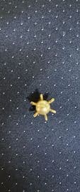 Faux  Pearl Gold Plated Tie Pin or Tie Tack circa 1960s 6 point Star
