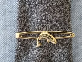 Fisherman's Tie Pin - Leaping Salmon tie Clip by Stratton (SOLD)