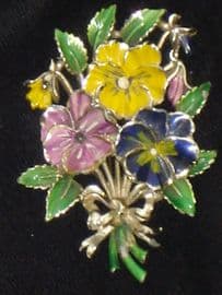 Flower Brooch signed Exquisite from the 1960's (Large Pansy)(SOLD)