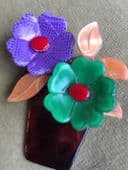 Flower Pot Brooch - Everlasting Blooms by Lea Stein Paris (SOLD)
