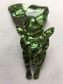 Fox Brooch by Lea Stein Paris - Gorgeous Green Marbled Effect Fox Pin (APOLOGIES SOLD)