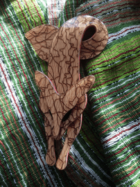 Fox Brooch - SIgned Lea Stein Fox Pin in Caramel with Chocolate Lace (SOLD)