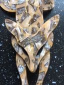 Fox Pin by Lea Stein of Paris - Black Eyed Fox Brooch in Caramel Brown and Gold with White -