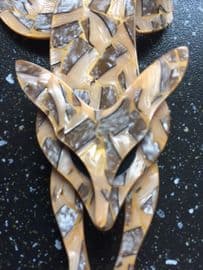 Fox Pin by Lea Stein of Paris - Black Eyed Fox Brooch in Caramel Brown and Gold with White -