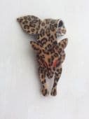 Fox Pin by Lea Stein of Paris - Fabulous Red Eyed Fox Brooch in Leopard Effect (SOLD)