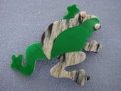 Frog Brooch Signed Lea Stein, Paris - Fantasy Frog Brooch (SOLD)