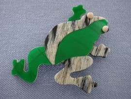 Frog Brooch Signed Lea Stein, Paris - Fantasy Frog Brooch (SOLD)