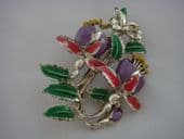 Fuschia Brooch - 1960's Flower Pin signed Exquisite - Vintage Brooches (SOLD)