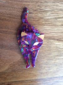 Gorgeous Cat Pin by Lea Stein -  unusual colour mix - Attila the Cat (sold)