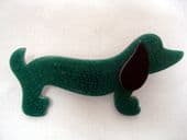 Green Dachshund Brooch signed Lea Stein Paris (SOLD)