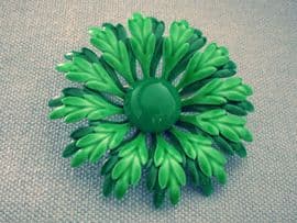 Green Flower Pin 1960s Vintage Brooch