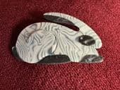 Grey & Blue Cream Rabbit Brooch by Lea Stein of Paris -Lapin - Bunny Pin