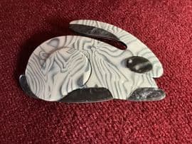 Grey & Blue Cream Rabbit Brooch by Lea Stein of Paris -Lapin - Bunny Pin