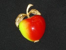 Groovy 1960's/1970's Enamel Blush Apple Brooch (SOLD)