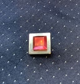 Groovy 1960s - 1970's Pink Mother of Pearl Shell on Stainless Steel Tie Tack