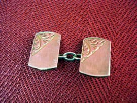 Heavy Sterling Silver Cufflinks with Engraved Decoration (SOLD)