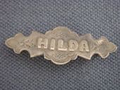 HILDA - A Sterling Silver Edwardian Name Pin - Birmingham 1907