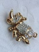 Hippo Brooch  signed "Attwood and Sawyer" - Gold Plated Hippopotamus Pin