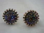 Huge 1970s Cufflinks set with 'Dragon's Breath' Glass Jewels (Sold)